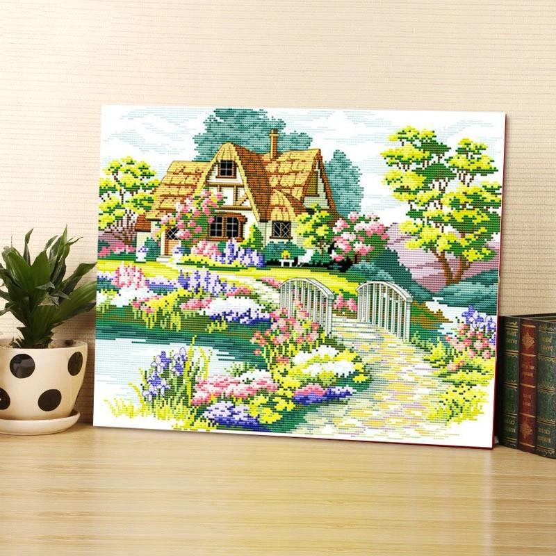 1 шт.-Рукоделие,Вышивка,DIY Пейзажная живопись,Крестик,наборы,11ct пейзаж для дома Вышивка крестом,Наборы для вышивки Домашний аксессуар