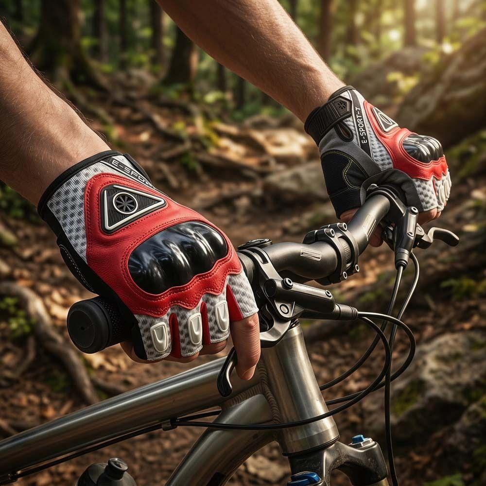 Breathable Riding Gloves Anti-Slip Protective Gloves Half Finger Gloves Motorcycle Riding