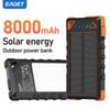 Портативный внешний аккумулятор для мобильного телефона 8000 мАч, для экстренных ситуаций на открытом воздухе, поддерживает 3 устройства одновременно. 4 уровня регулировки света