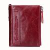 CONTACT'S Genuine Leather Vintage Wallet Men Short Coin Purse Unisex Small Wallets High Quality Designer