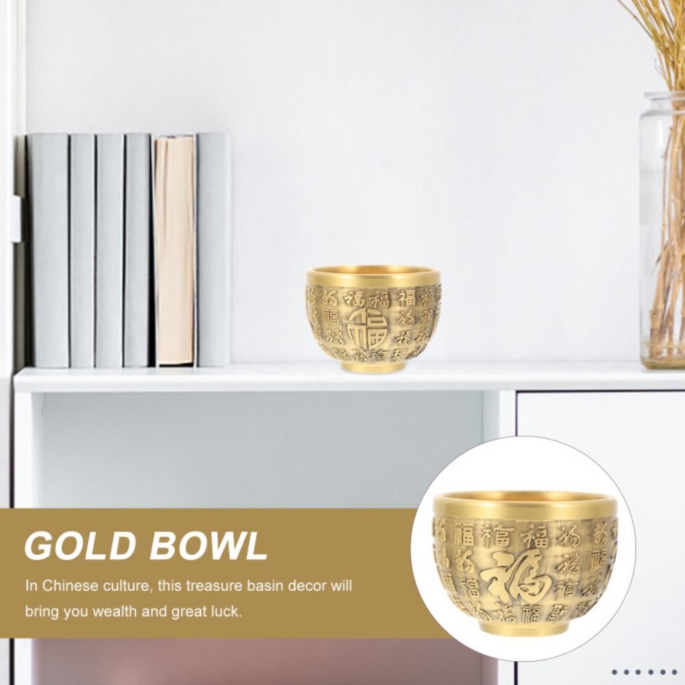Удачи Латунная Питьевая Чашка Традиционная Латунная Чаша Фэн-шуй Феникс Цилиндрическое Украшение Домашний Декор