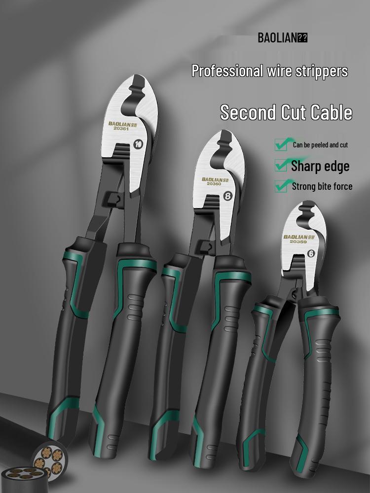 Baolian Electrician's Multi-Tool: Cable Cutter, Wire Stripper, Copper Tube Cutter, and Scissors
