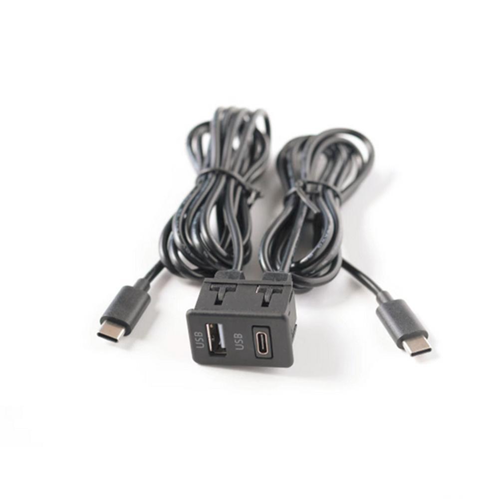 Новый 1x Автомобильный Двойной Порт Type-C USB+TYPE-C Панельный Интерфейс Удлинительный Кабель Адаптер Панель
