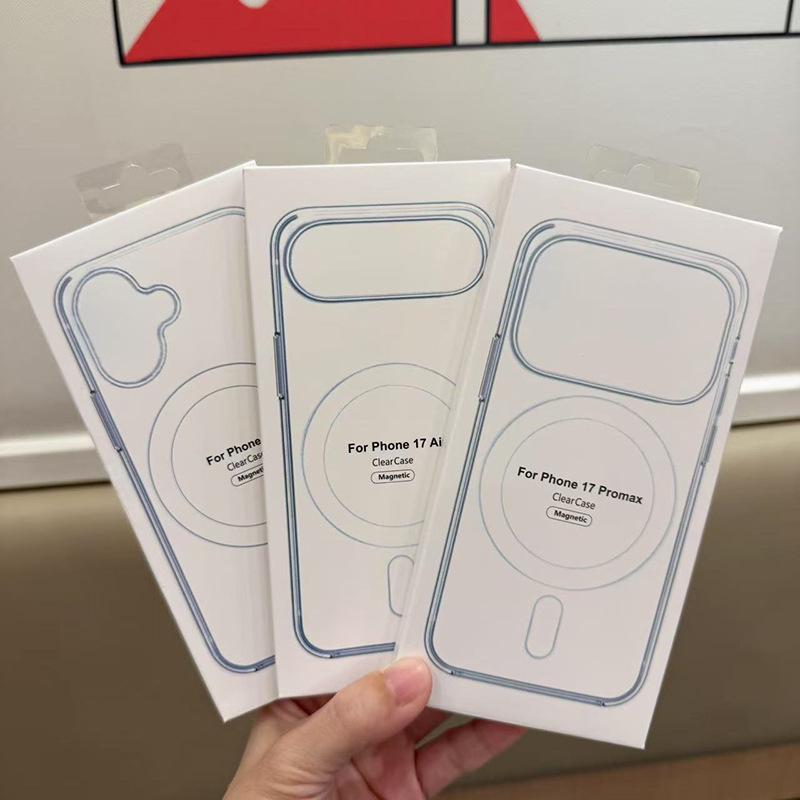 Премиальный прозрачный магнитный чехол для телефона для iPhone 17 Pro Max/16, включает оригинальную упаковку и подходит для iPhone 15.