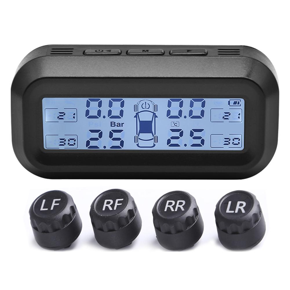 AN-10C TPMS Tyre Pressure Monitoring System Solar LCD Digital Display Car Tire Pressure Monitoring Auto Security Alarm Systems