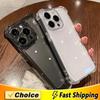 Роскошный ударопрочный прозрачный чехол для телефона для iPhone 16 15 14 13 12 11 Pro Max XR Plus Силиконовый бампер Прозрачная жесткая задняя крышка