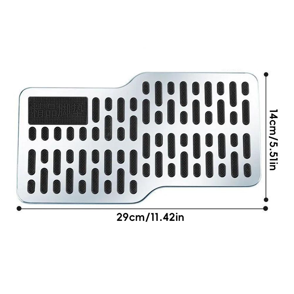 Car Foot Rest Pedal Board Floor Carpet Mat Anti-slip Stainless Steel Heel Pad Car Truck Suv Black Beige Brown Universal