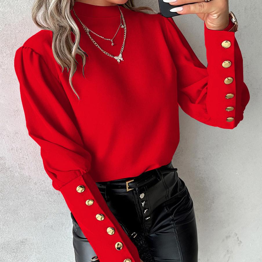 YYFS Женские модные повседневные однотонные пуловеры с круглым вырезом и длинными рукавами, весна-осень с длинными рукавами и принтом