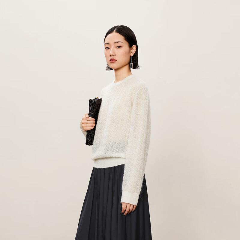 LESS 2024 Autumn Round Neck Pullover Sweater