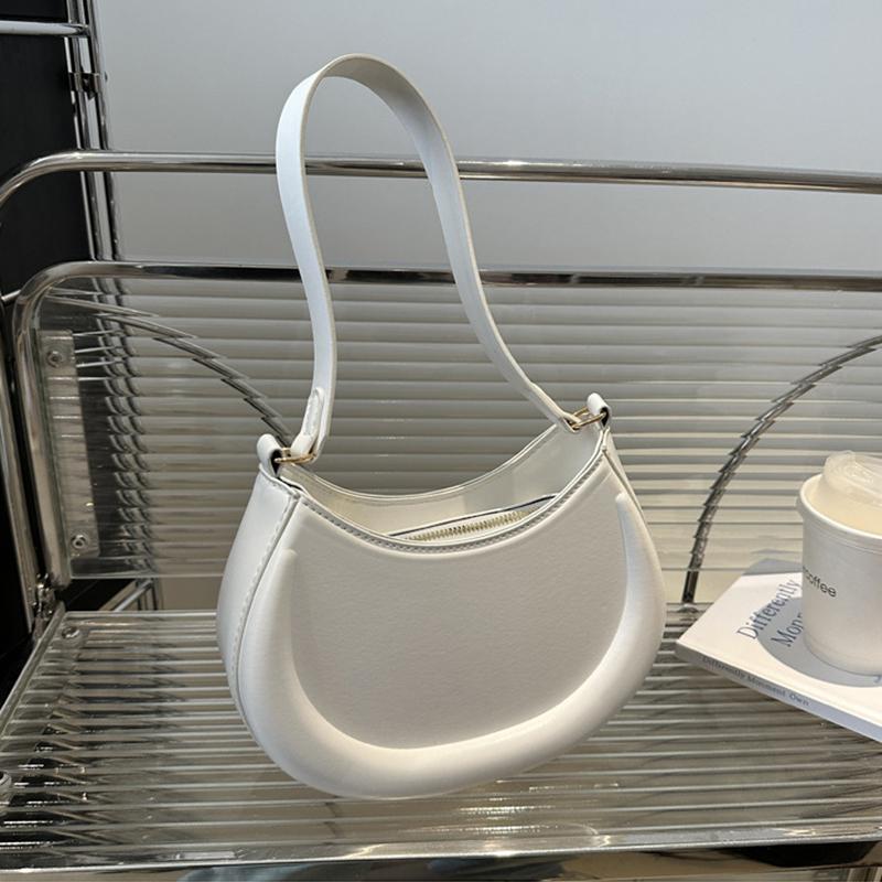 Французский полумесяц Женская однотонная сумка через плечо под мышкой Новая повседневная дорожная трендовая сумка-хобо из ПУ кожи CLE