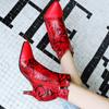 Женские короткие сапоги на высоком каблуке, сексуальный узор под змеиную кожу, осень и зима, новые короткие сапоги большого размера на тонком остром каблуке