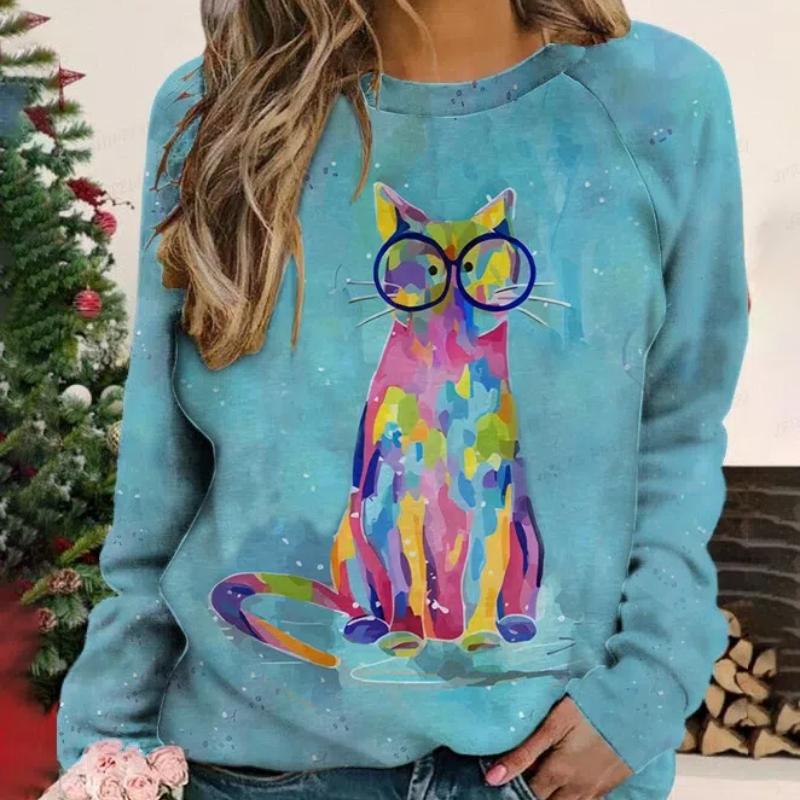Butterfly Print Sweatshirt 3D Animal Printed Round Neck Long Sleeve Hoodie Women Fashion Giraffe Hoodie High Quality Coat Fleece