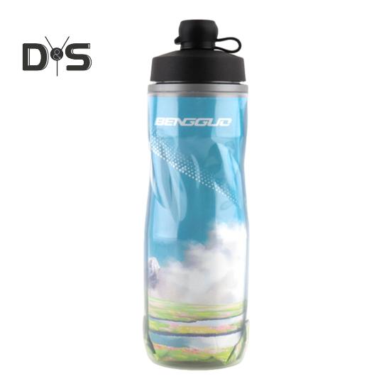 Бутылка для воды для велосипеда объемом 610 мл с пылезащитной крышкой, большая емкость, изолированная, портативная, легкая, для путешествий на открытом воздухе, для занятий спортом, для велоспорта, сжимаемая, питьевая бутылка