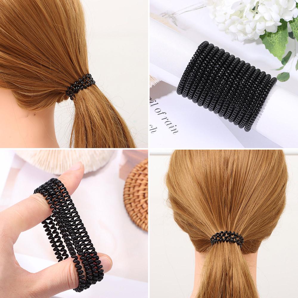 20pcs Women Girls Elastic Ponytail Holder Rubber Hair Ropes Telephone Wire