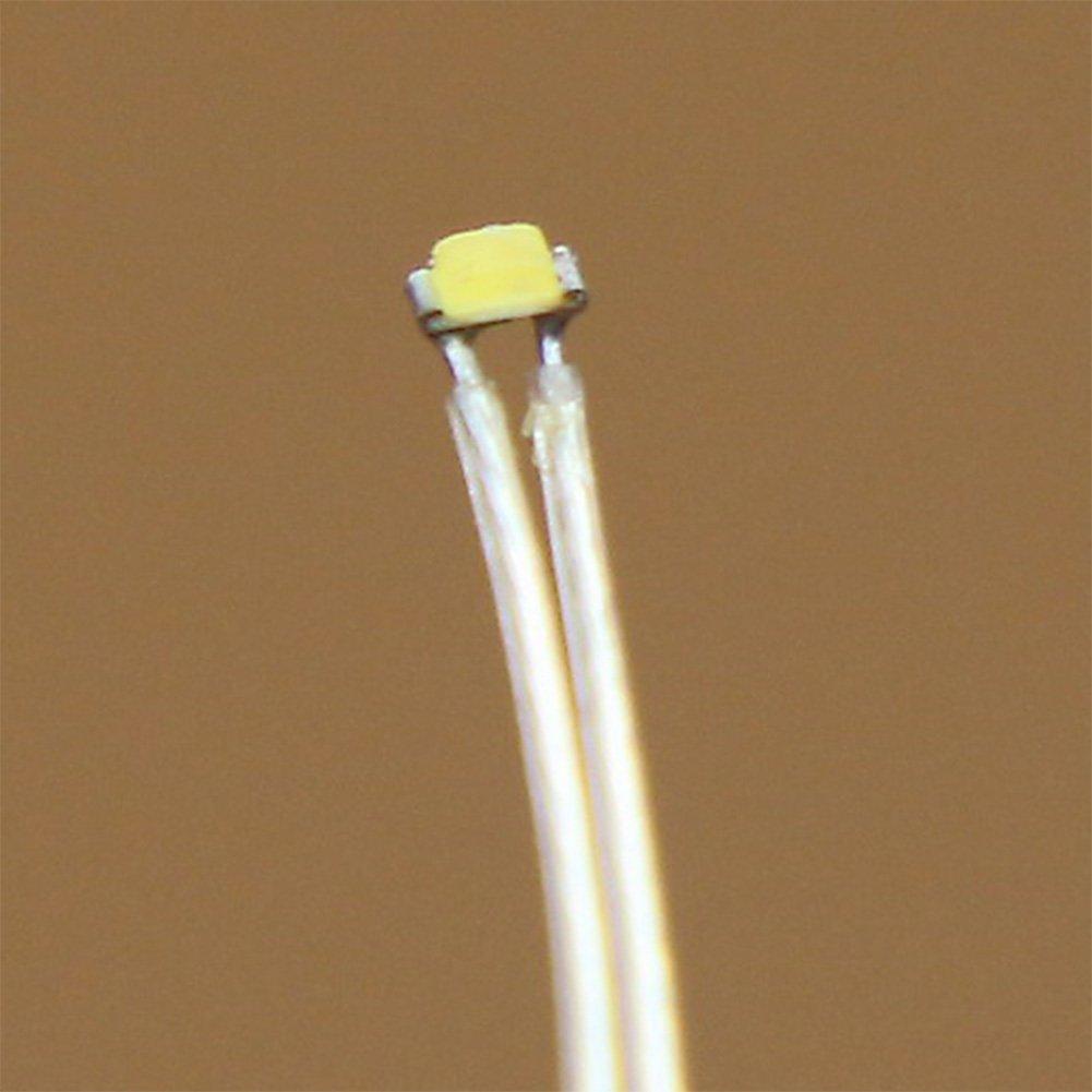 PTFE Wired SMD 0402 Chip LED White 20pcs for Train Models, Railway Models, Building Models, Model Illumination, Dioramas