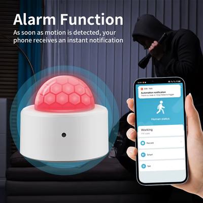 Датчик движения и освещенности Tuya Zigbee 2-в-1 PIR Инфракрасный детектор Умный датчик присутствия для домашней охранной сигнализации Работает с приложением Alexa