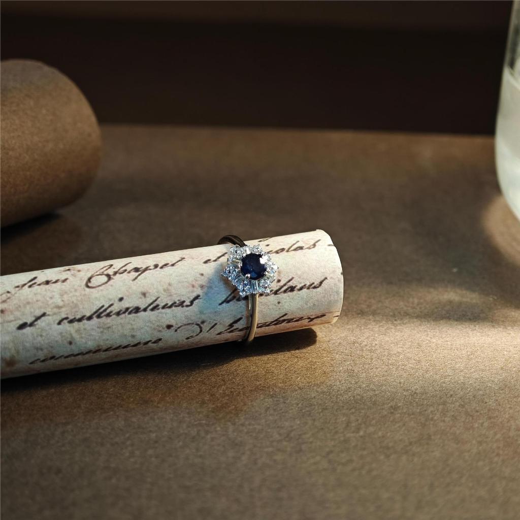 Light Luxury Sapphire Adjustable Hexagon Ring Wholesale Hot Star 925 Sterling Silver Fashion Jewelry Rings