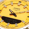 Casio World Time Analog-Digital Quartz Men's Watch AMW-880D-9AV Orange Yellow Metal Band International Model