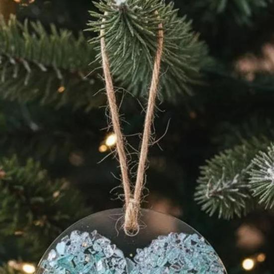 Рождественское украшение в виде сердца из морского стекла ручной работы для дома, офиса, праздничной вечеринки, рождественской елки, акриловое искусство из морского стекла, подвеска