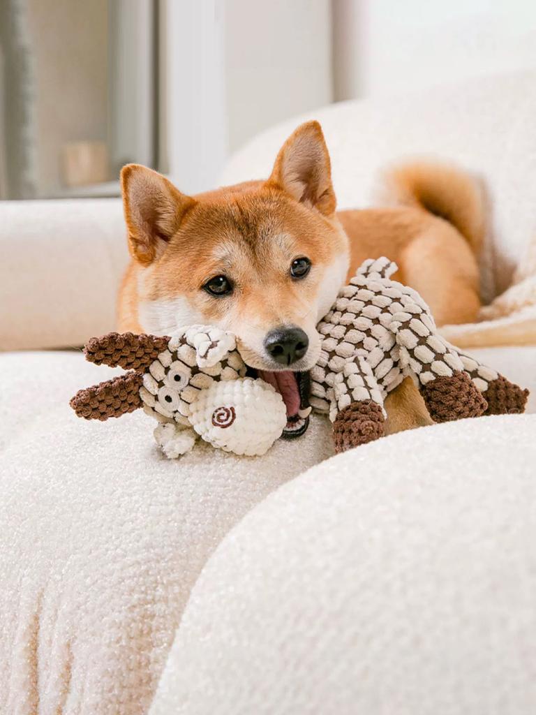 A Corn Plush Donkey and Dog Toy That Is Resistant To Biting and Grinding Teeth. A Pet Plush Toy That Emits Sound and Interacts W