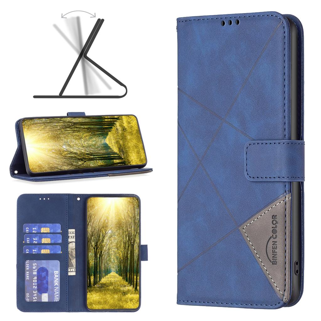 BINFEN COLOR For Infinix Smart 8 4G Phone Cases Wallet Stand Geometry Imprinted Leather Cover