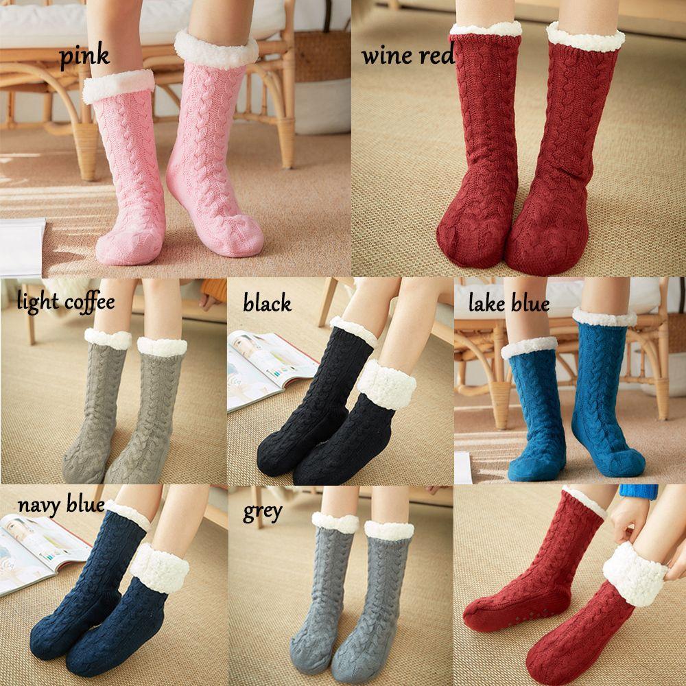 Christmas Warm Winter Fluffy Fleece Lined Thicken Bed Socks Floor Socks