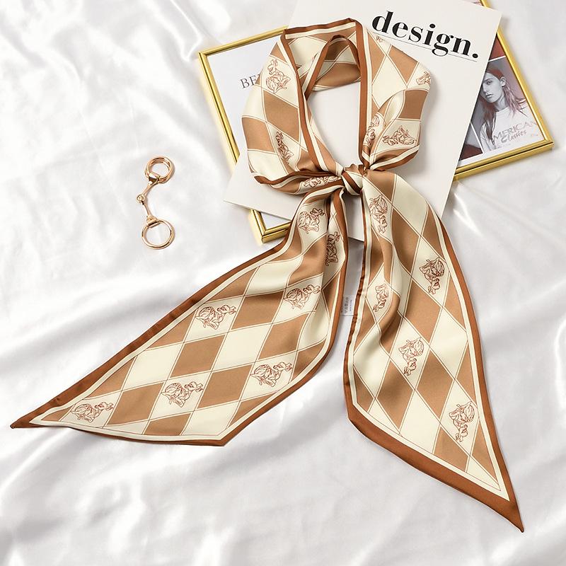 Длинный шейный платок, узкие ленты для волос, шарф, женские модные повязки на голову, шейные платки, напечатанная повязка на голову, симпатичные женские шарфы-сумки 14x145 см