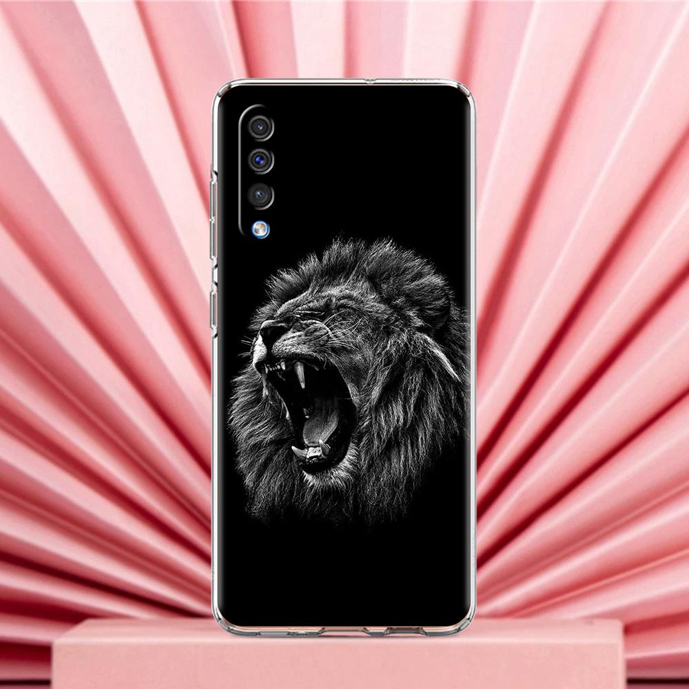 Чехол для телефона Samsung A56 A36 A26 A24 A16 A14 A12 A32 A50 A70 A20E A22 A40 A34 A54 A42 A52 5G A06 Чехол Лаконичный Узор со Львом