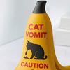 1/2/3Pcs Cat Vomit Caution Sign Banana Peel Cat Vomit Warning Sign Home Office Mini Table Sign Humorous Decoration Animal Lovers Gift