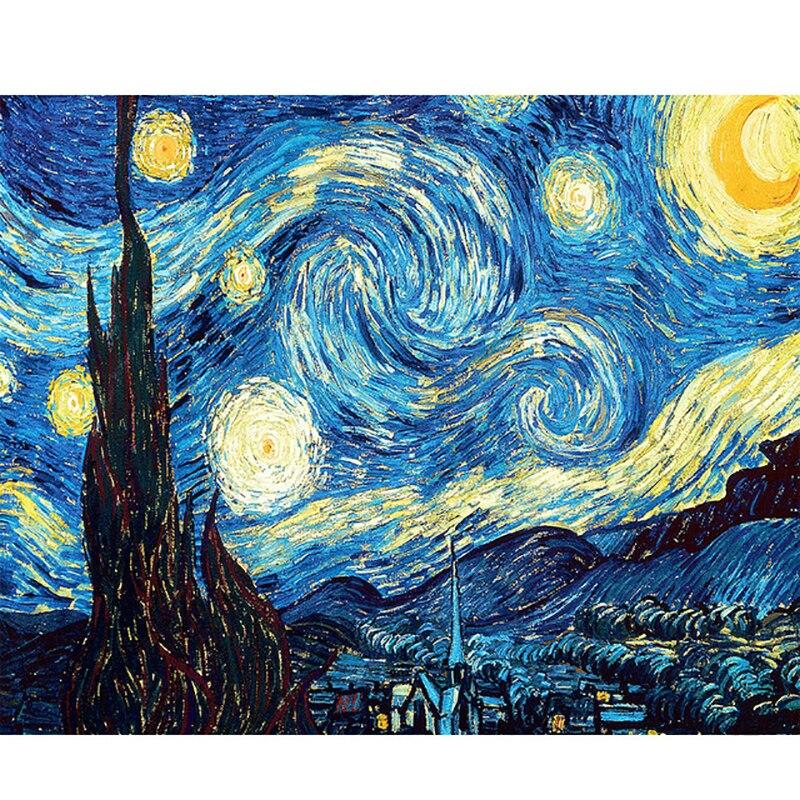 DIY 5D Алмазная вышивка Ван Гог Звездная ночь вышивка крестиком пейзаж алмазная живопись полная круглая дрель домашний декор подарок