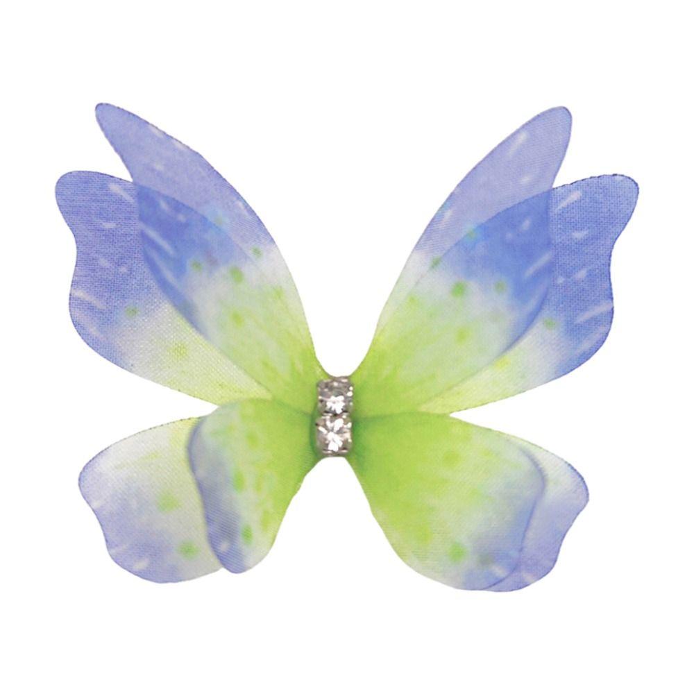 50 шт. двухслойные шифоновые вышитые бабочки-нашивки свадебные аксессуары для волос