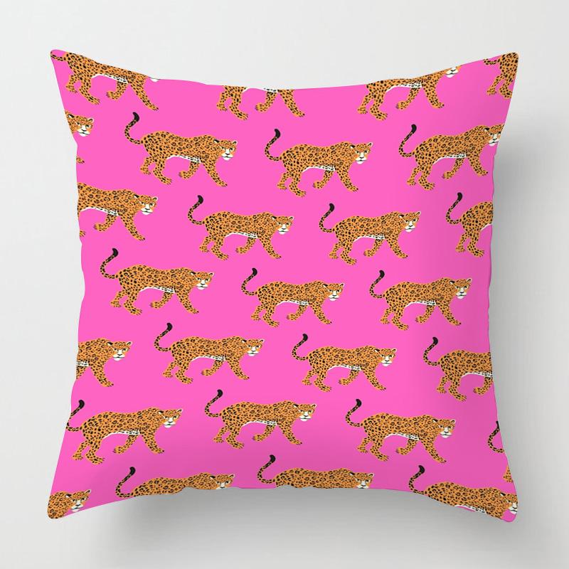 Чехол для подушки с геометрическим рисунком животных 18x18 дюймов, напечатанный чехол для подушки, можно стирать в стиральной машине, украшение для домашнего дивана 45x45 см