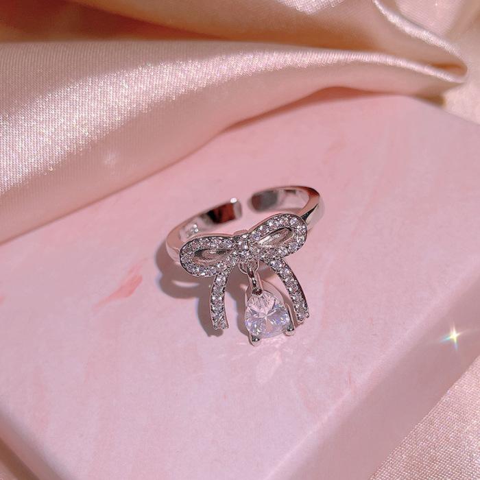 High Class Sense of Temperament Butterfly Ring Three Piece Set of Personalized Tassel Index Ring Ring INS Fashion Retro Ring