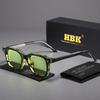HBK Элегантные Квадратные Мужские Солнцезащитные Очки Модная Рамка Винтажные Кончики Заушников Женские Дорожные Деловые Вечеринка Подарок Очки UV400