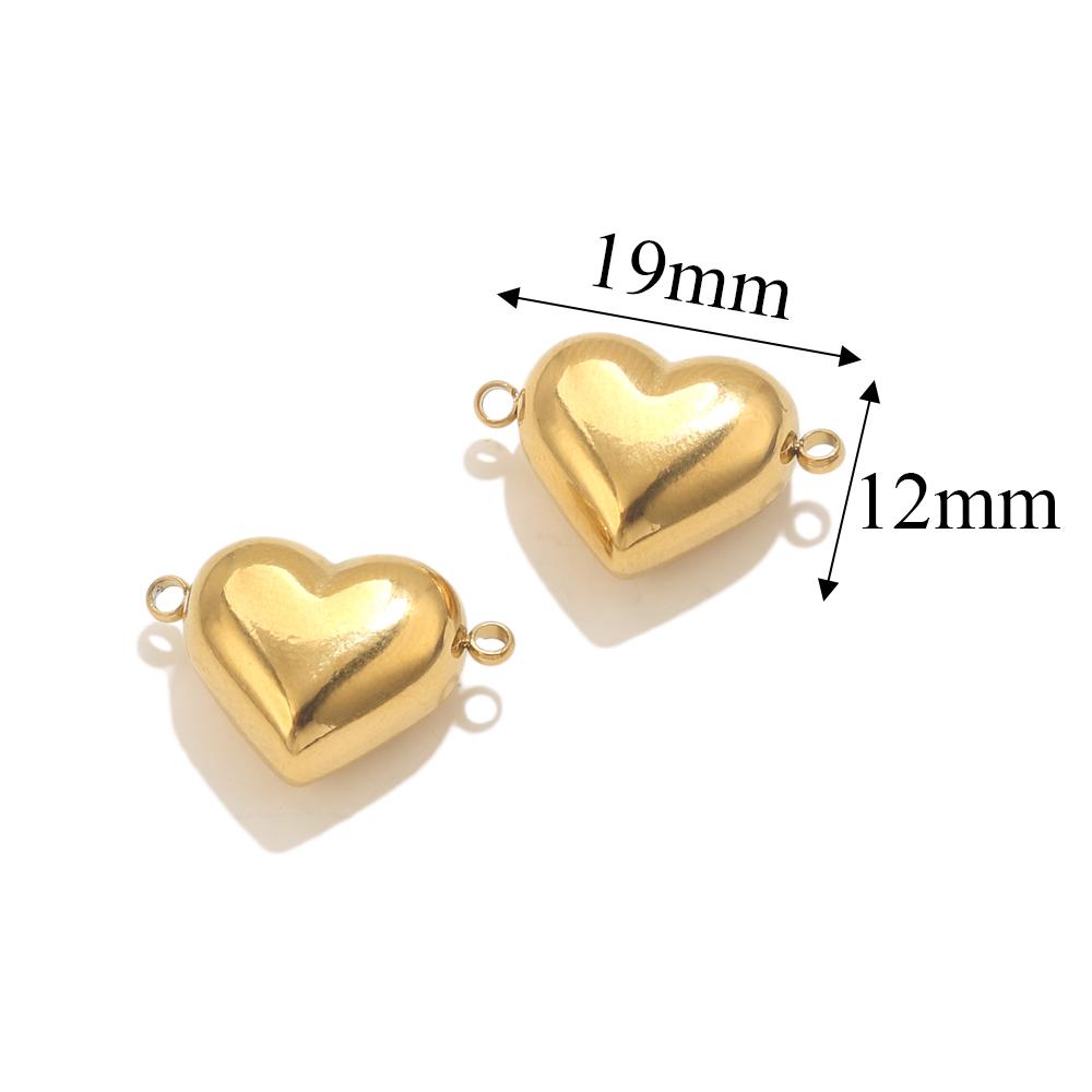 5 шт. Подвески-соединители из нержавеющей стали с двумя отверстиями для браслетов, ожерелий, изготовления ювелирных изделий, DIY, в виде сердца, банта, золотистые, коннекторы