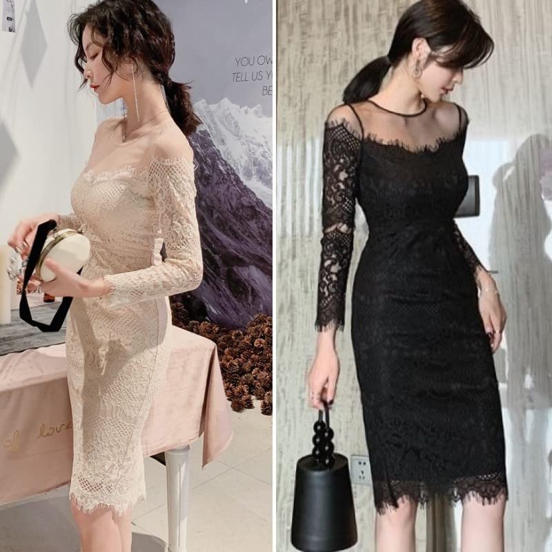 ISLAYCAOLILA DT8 Mina Cabaret Mini Club Party Tight Midi Crew Long Women's Dress, Dress, Dress, Dress, Dress, Dress, Lace, See-through, Strapless,