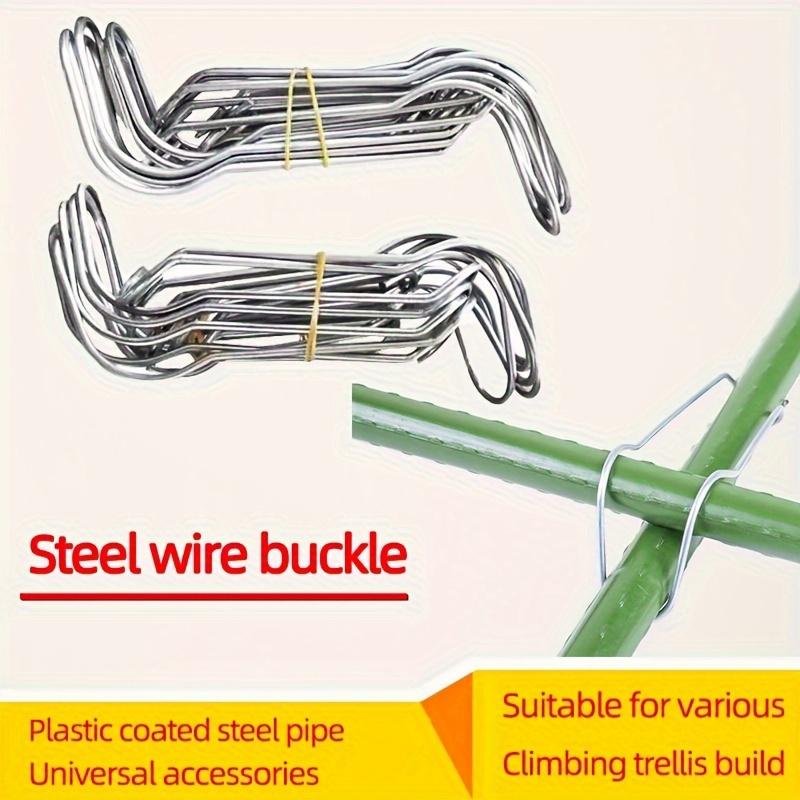 10pcs, Garden Climbing Vine Covered Plastic Steel Pipe Fittings Fixed Buckle Support Pillar Connection Buckle Spring Buckle Home Planting Wire Buckle