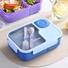 Portable Lunch Box Office Bento Box With Fork and Spoon Microwave Food Storage Container Reusable Food Boxes Quality Plastic