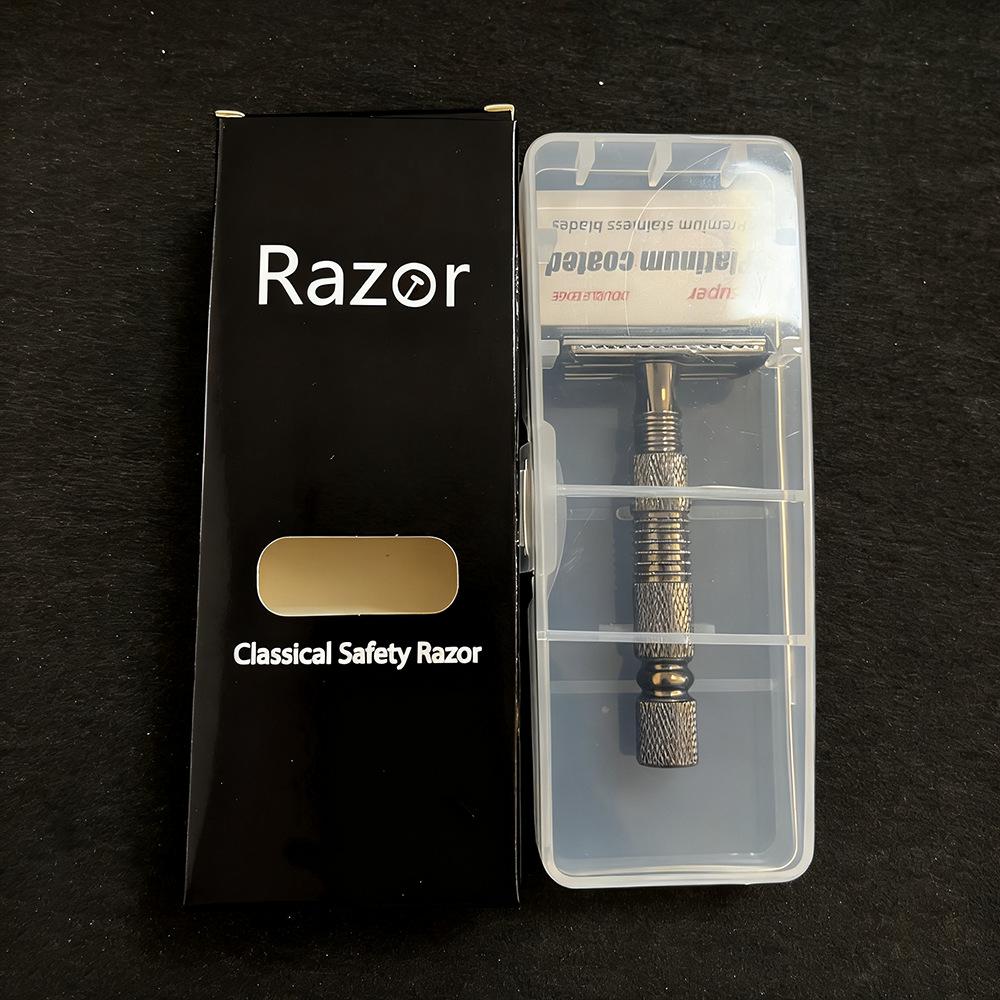 Pure Copper Handle Double-Sided Old-Fashioned Manual Razor for Men