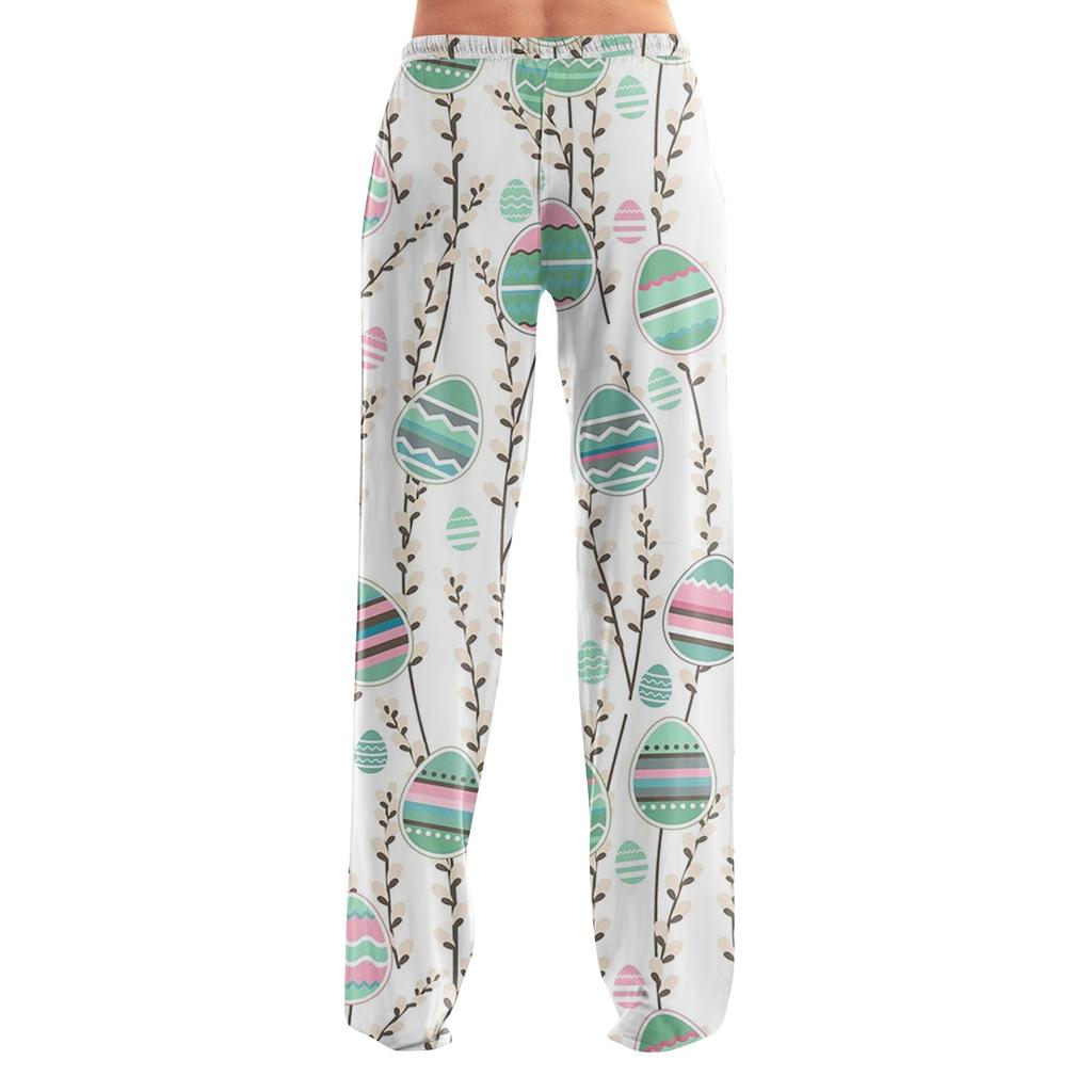 Женские пижамные штаны, одежда для сна, повседневные брюки с эластичной резинкой на талии, удобные прямые свободные брюки для йоги