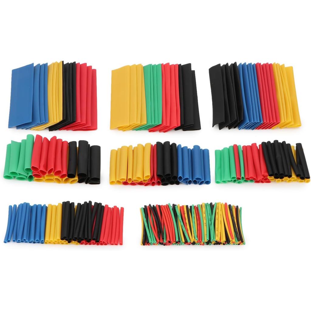 164/328PCS Heat Shrink Tubing 2:1Wire Cable Wrap Assortment Electric Insulation Tube Kit 5 Color 8 Size