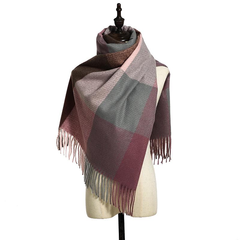 NEW Fashion Cashmere Women Plaid Scarf Winter Warm Shawl and Wrap Bandana Pashmina Female Foulard Long Thick Blanket