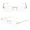 Rimless Square Sunglasses for Women Small Rectangle Ladies Metal Shades Punk Sun Glasses  for Women