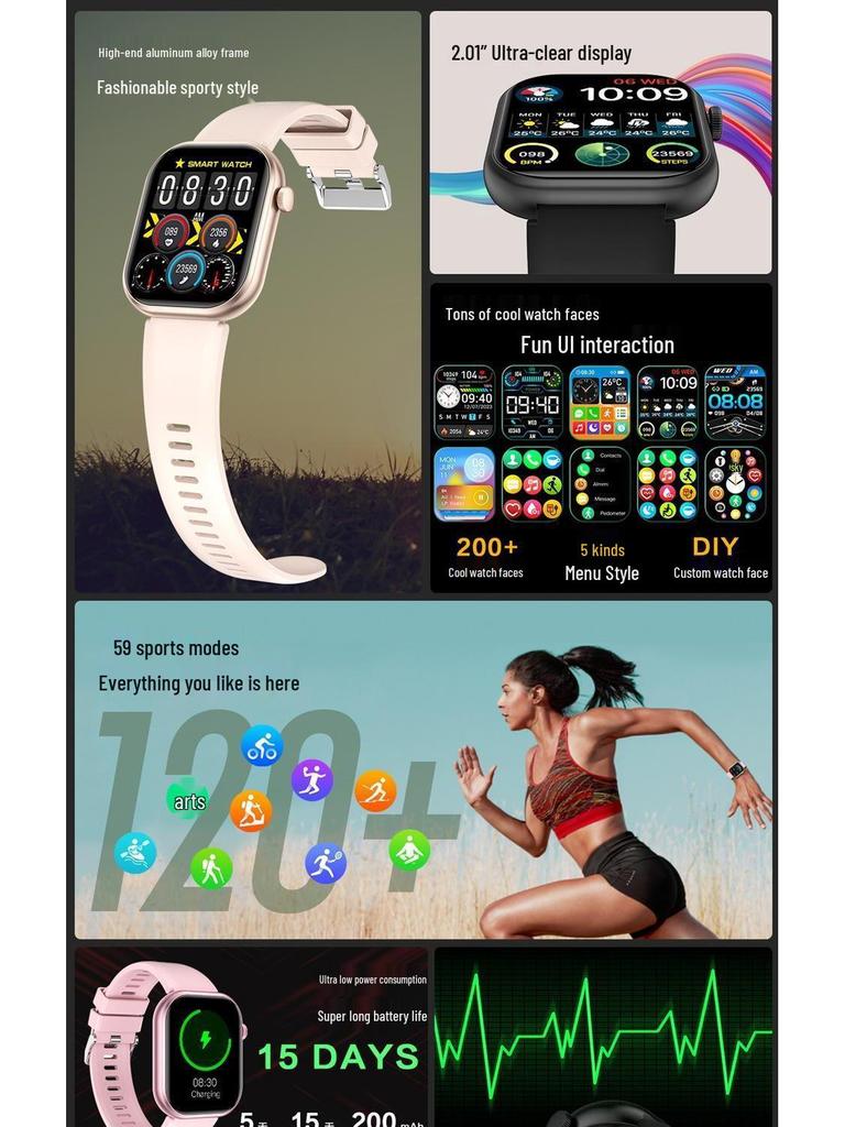 Умный браслет 2025: Круглый спортивный Bluetooth-трекер сердечного ритма с дизайном из алюминиевого сплава