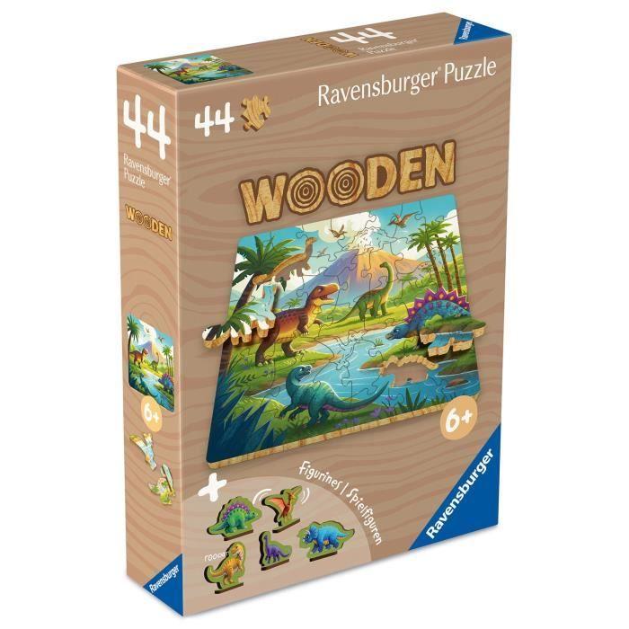 Les dinosaures - Puzzle bois 44 pièces - dès 6 ans - Ravensburger