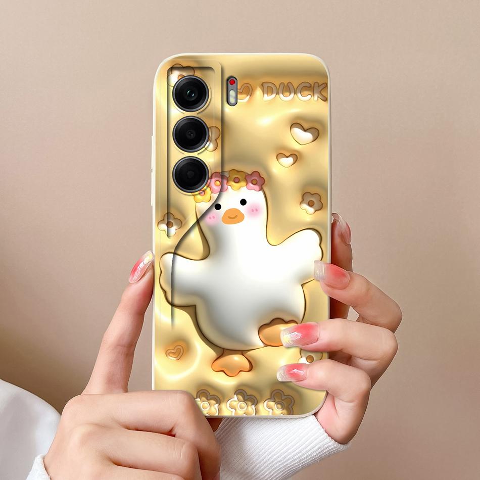 Чехол для телефона Tecno Camon 40 Pro Милые животные Мягкая задняя крышка Жидкий силиконовый корпус для телефона Camon40 Pro 4G 5G Защита от падения Funda
