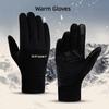 Men's Winter Cycling Gloves - Touchscreen Compatible, Waterproof Knit Fabric with Non-Slip Grip, Hand Washable