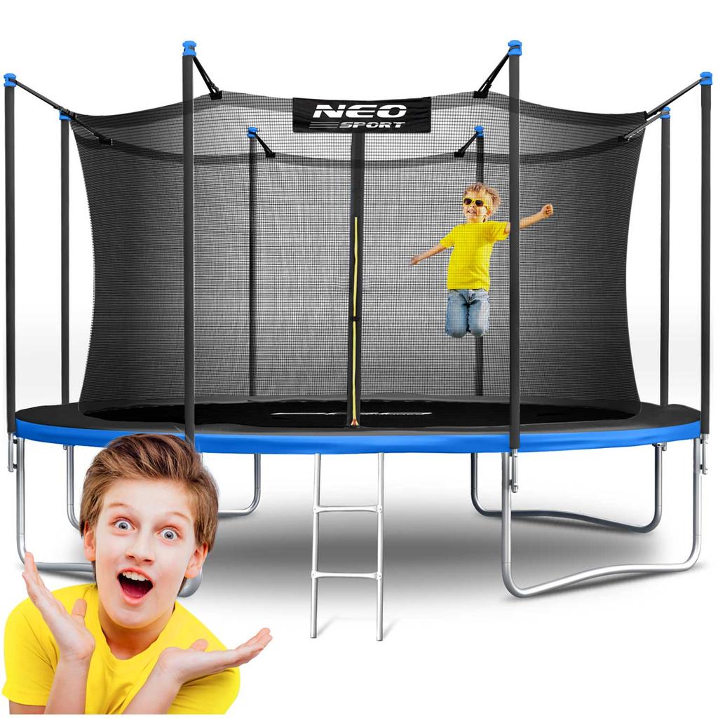 Trampolina Ogrodowa 14Ft/435Cm Z Siatką Wewnętrzną I Drabinką Neo-Sport