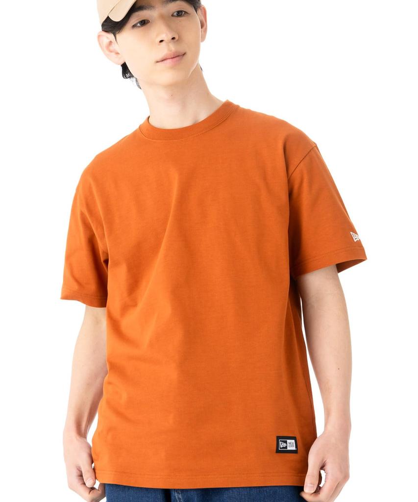 NEW ERA Short Sleeve Box Logo Patch Rust Orange S T-Shirt