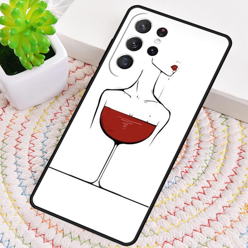 Чехол для телефона из ТПУ с рисунком 'Бокал красного вина' для Samsung Galaxy note 10 pro S26 S25 S24 S23 S22 Ultra Plus S21 FE S20 Защитный чехол